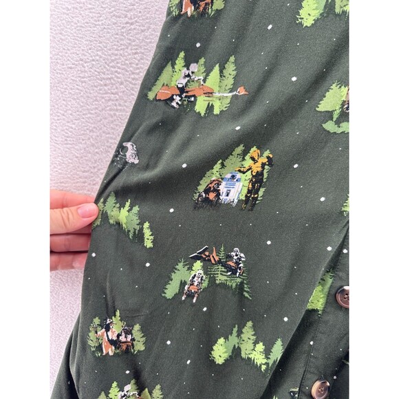 Her Universe Star Wars Endor Shirt Dress Size S Green Button Front Short Sleeve - Picture 6 of 14